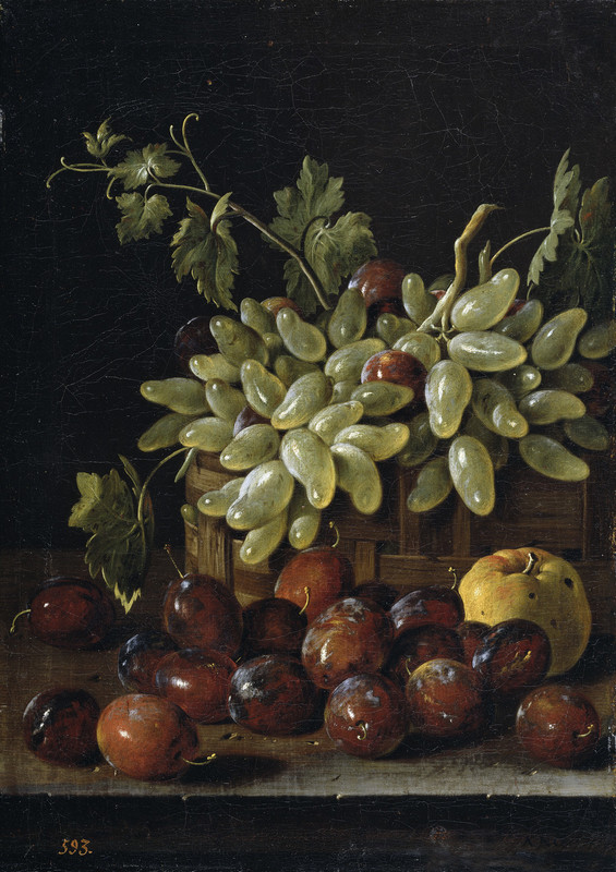 Luis Meléndez : Corbeille de fruits avec des prunes